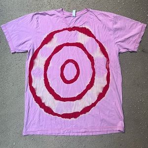 Vintage Oversized Tie Dye T-Shirt SZ XL Made in USA Pink Bullseye Donut